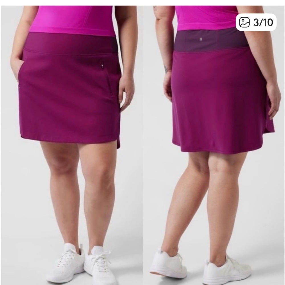 Athleta Women’s Magenta Athletic Skort with Zipper Pockets - Picture 4 of 13